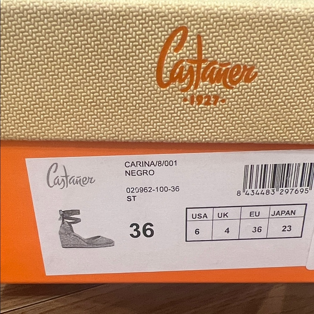 Castaner Black Espadrille Wedges